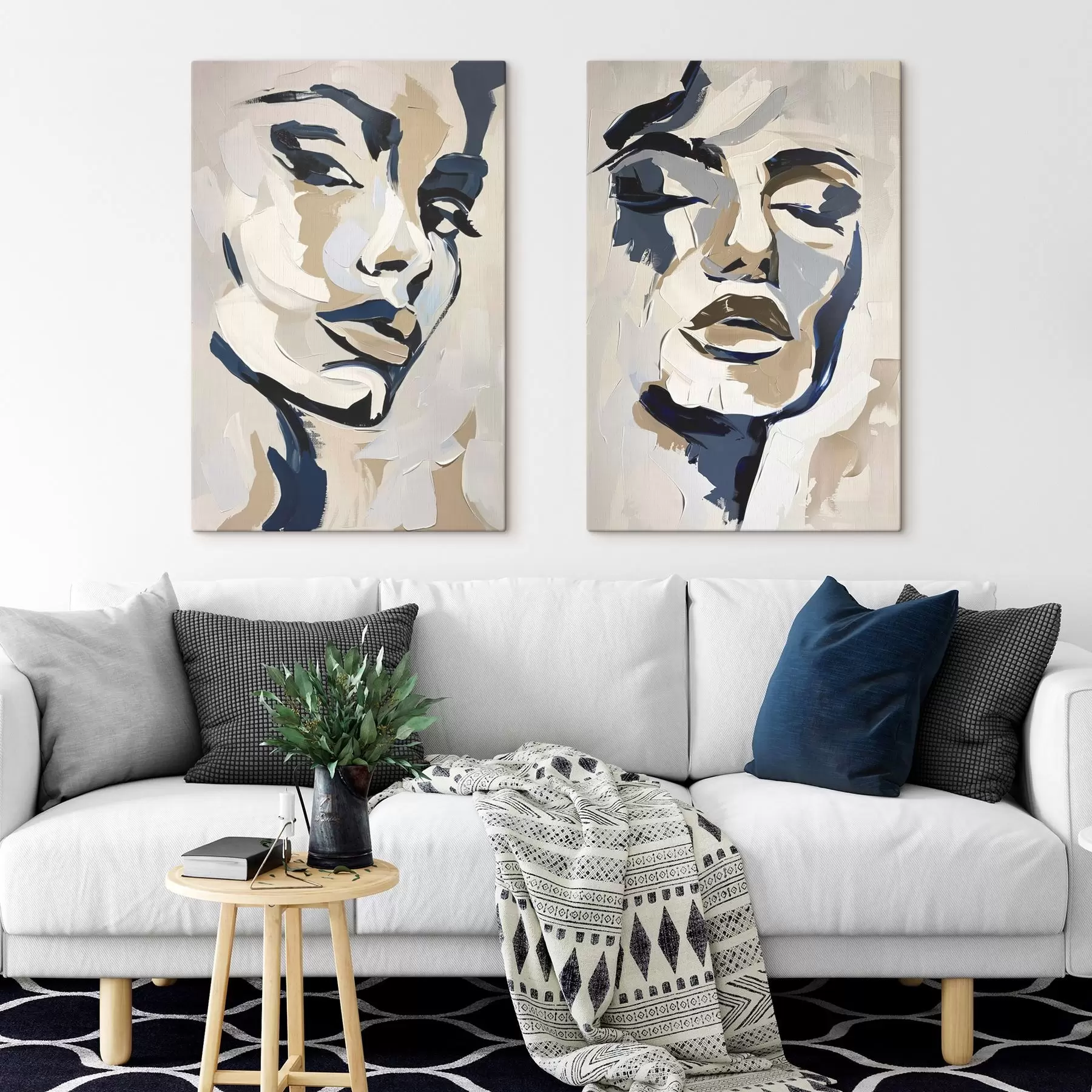 carta da parati Volti astratti di donne con pennellate imitative nr. m00713