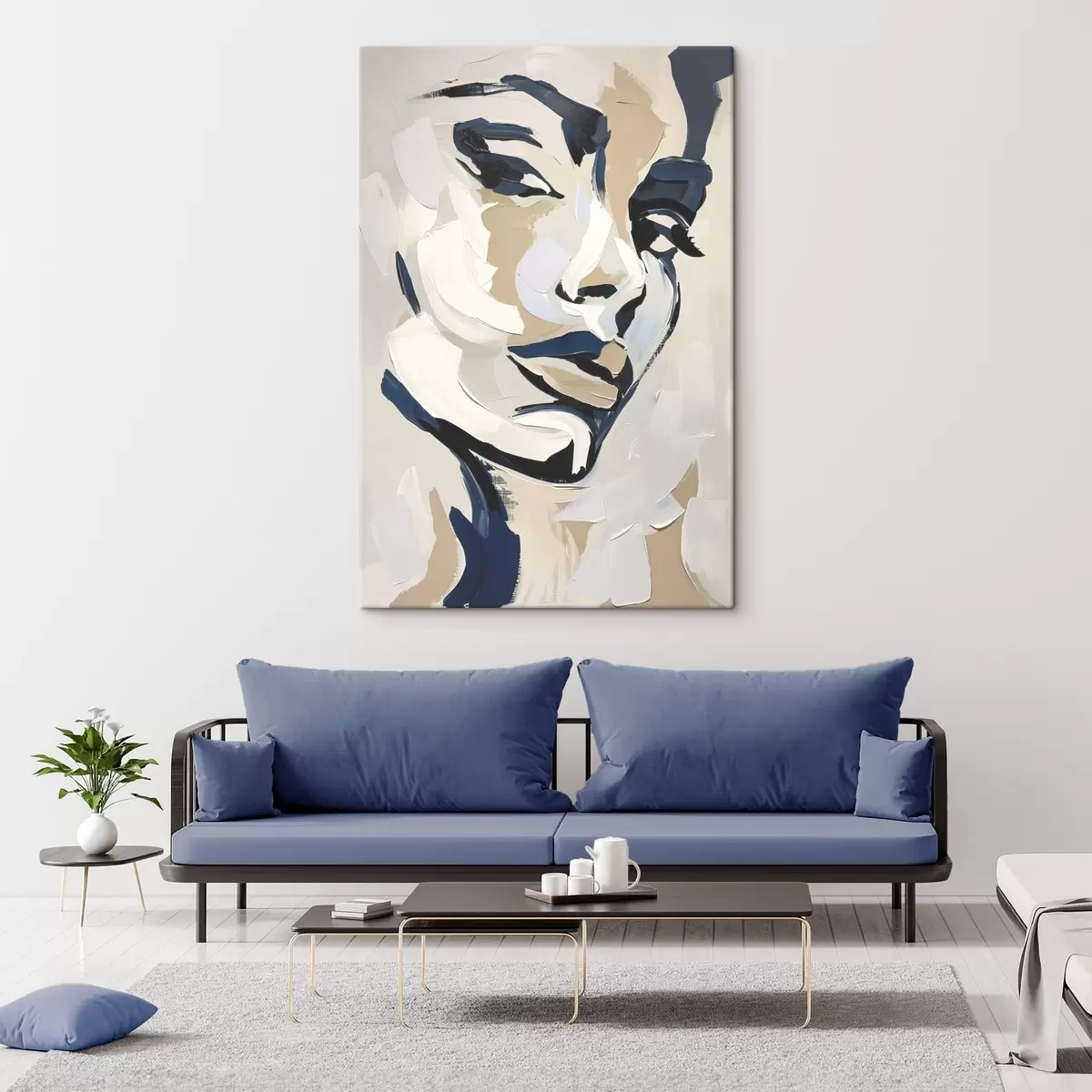 carta da parati Ritratto astratto di una donna con pennellate simulate nr. s45593