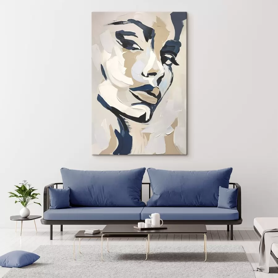 carta da parati Ritratto astratto di una donna con pennellate simulate nr. s45593