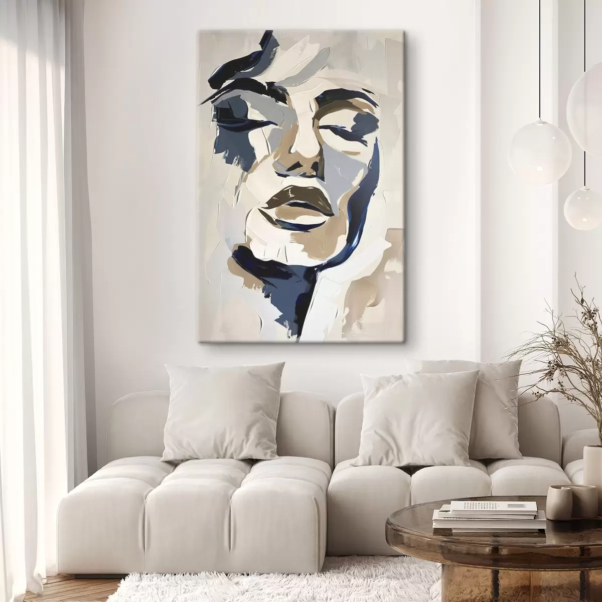 carta da parati Ritratto astratto di una donna con pennellate simulate nr. s45743