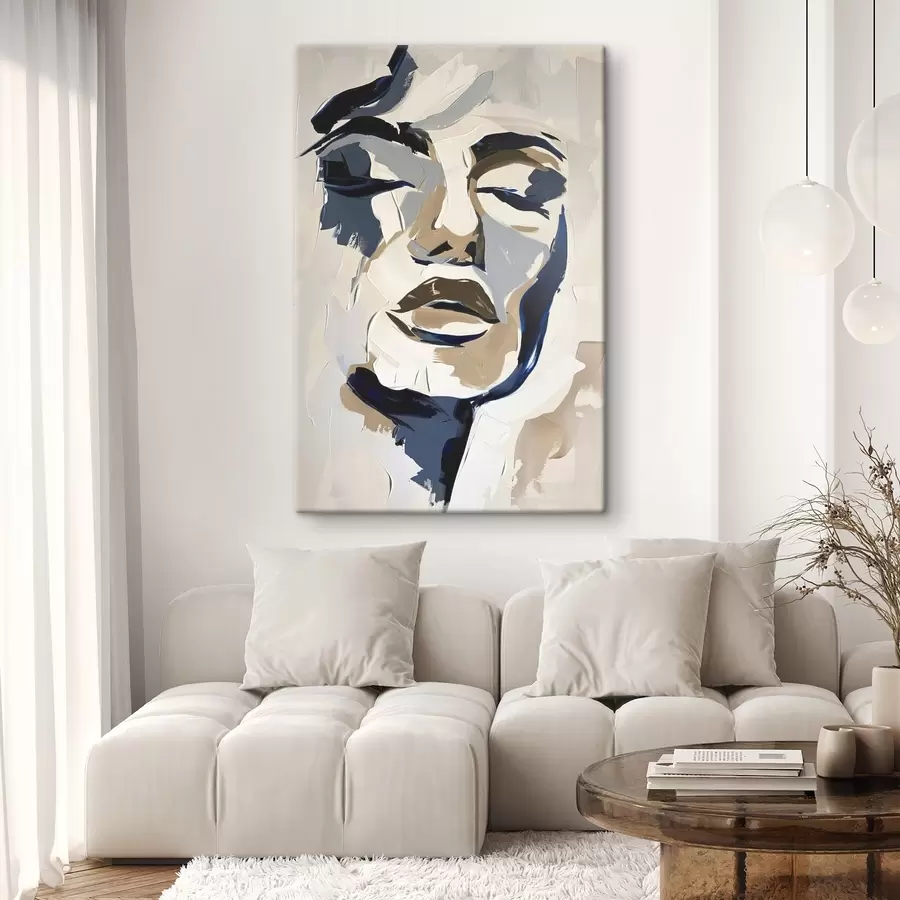 carta da parati Ritratto astratto di una donna con pennellate simulate nr. s45743