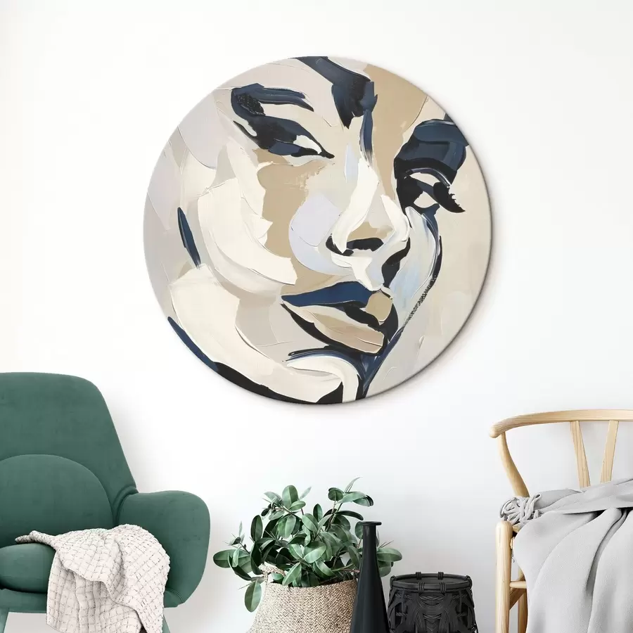 carta da parati Ritratto astratto di una donna con pennellate simulate nr. r45593