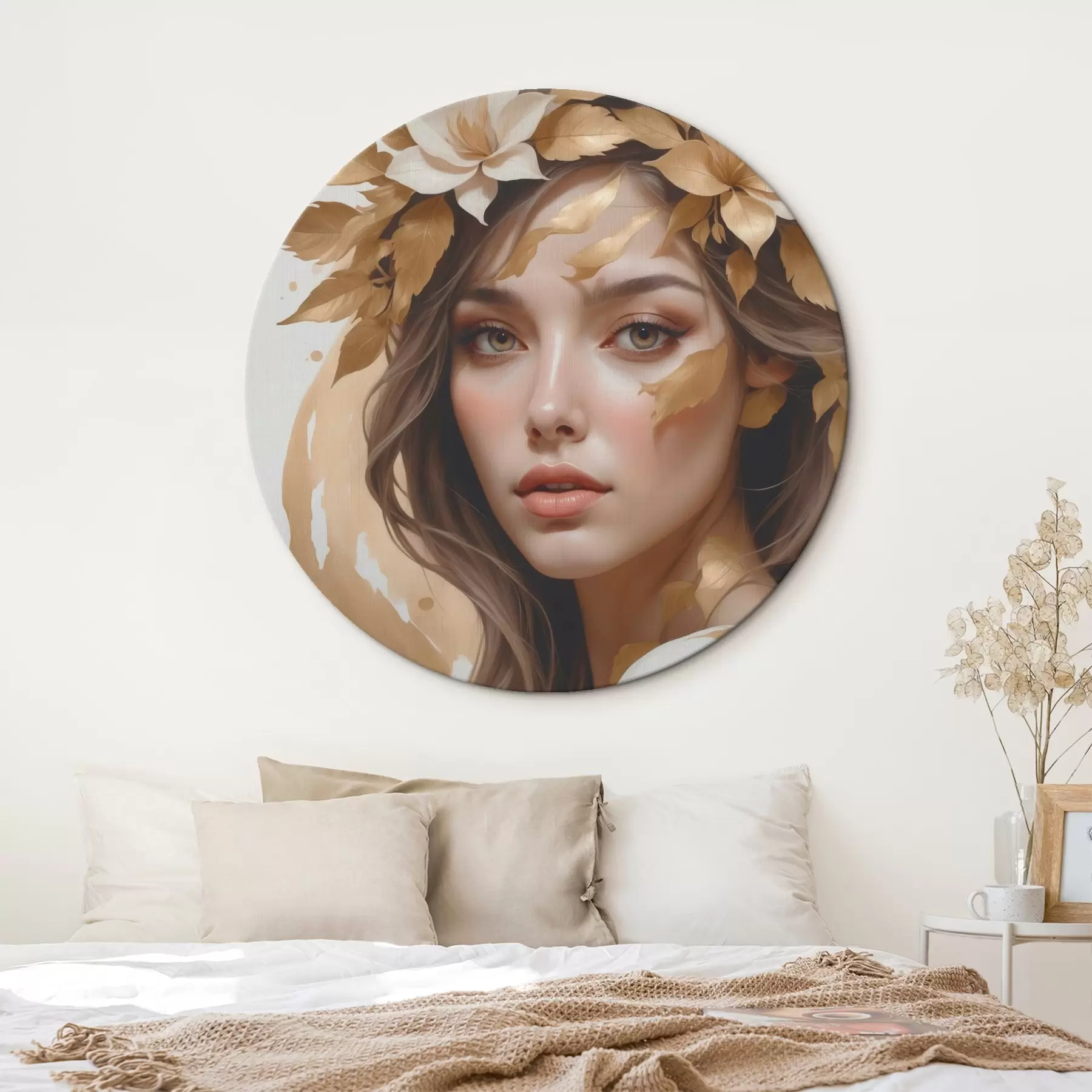 carta da parati Una donna con delle foglie tra i capelli nr. r45748