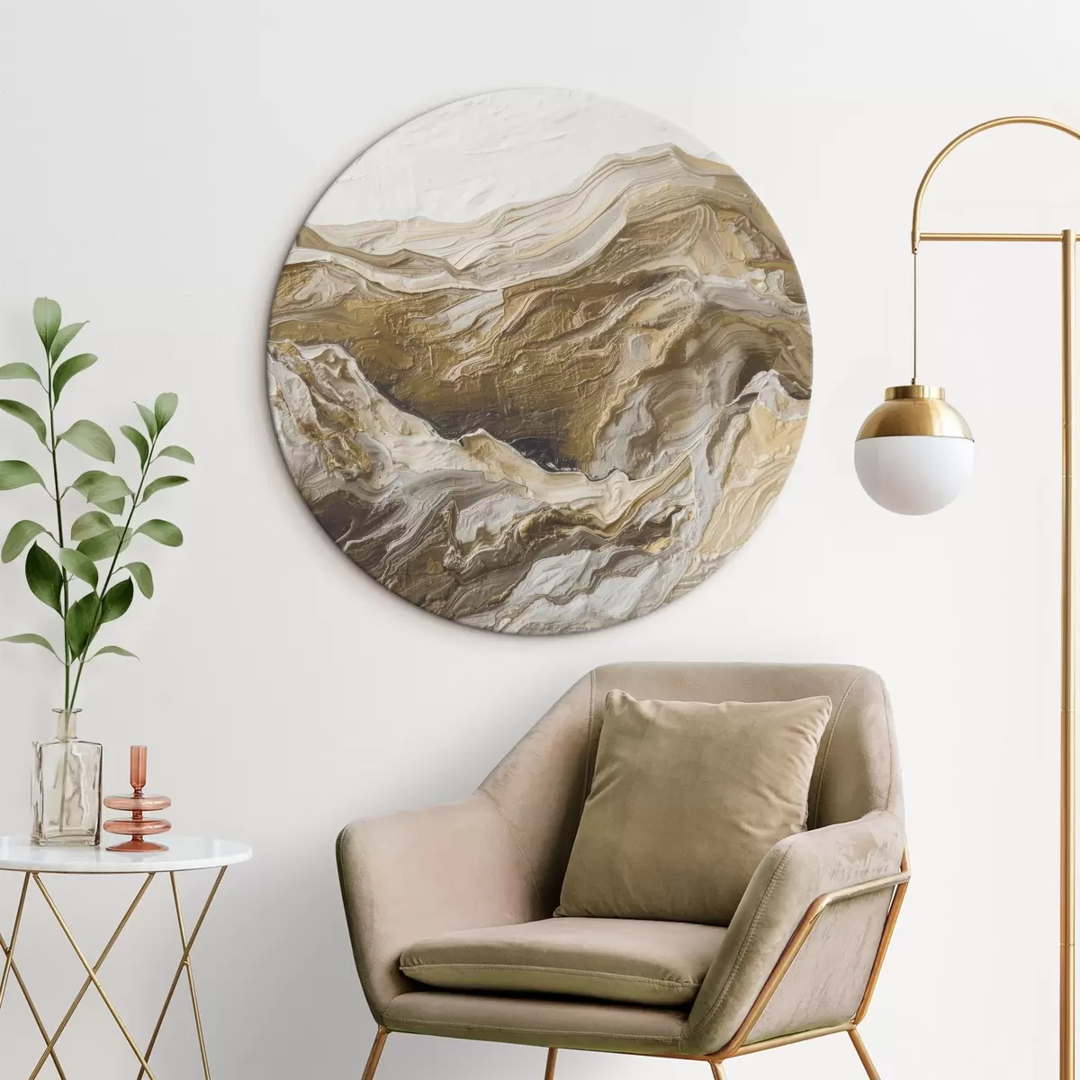 Quadri rotondi Paesaggio montano astratto r45750