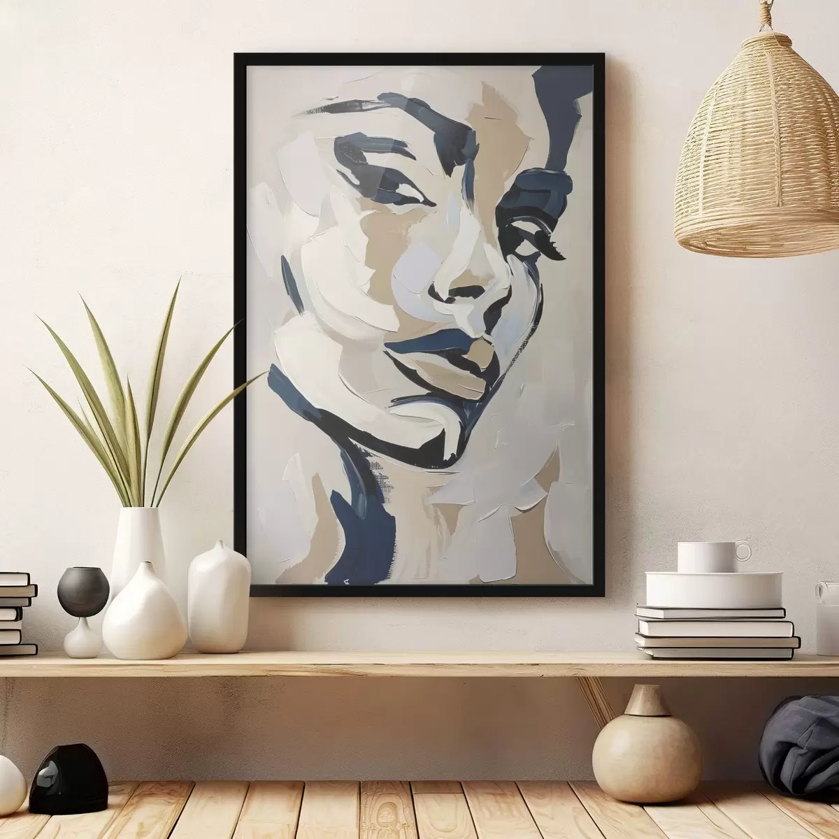 Poster Ritratto astratto di una donna con pennellate simulate f45593