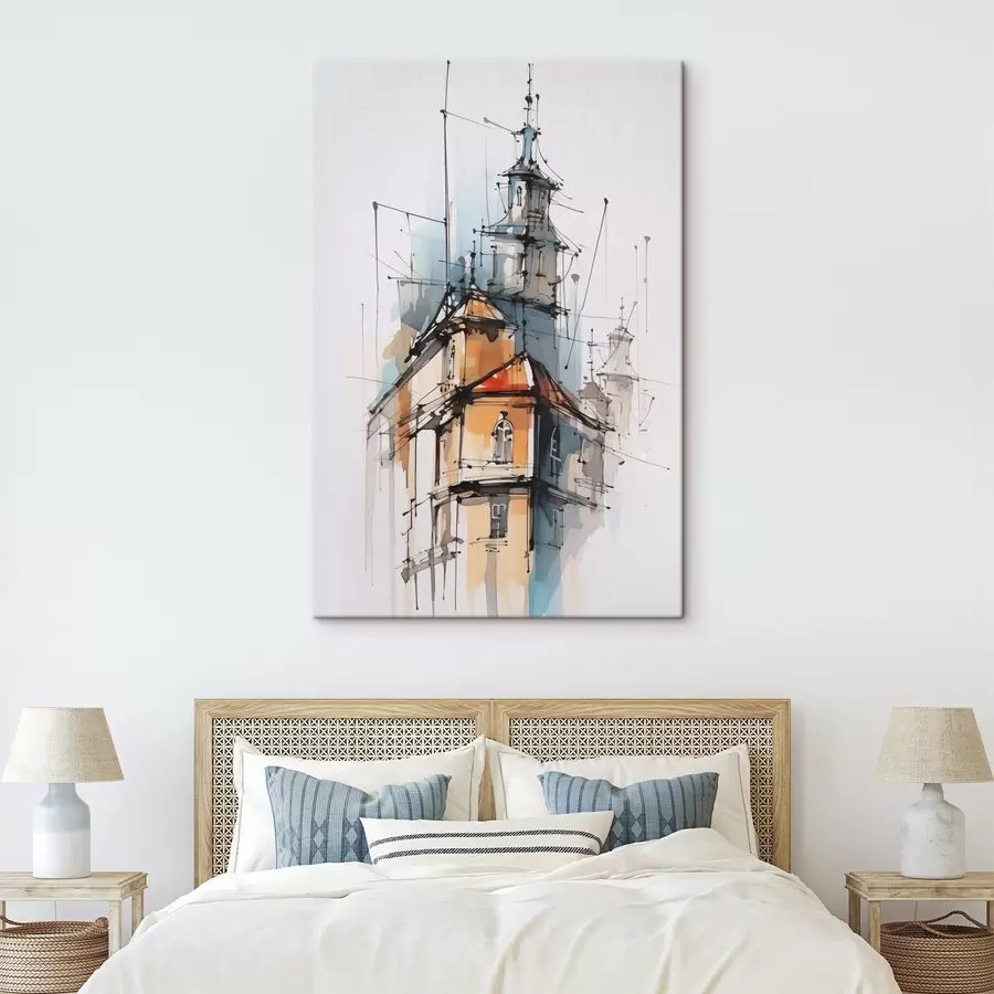 carta da parati Case schizzo imitazione e acquerello nr. s45765