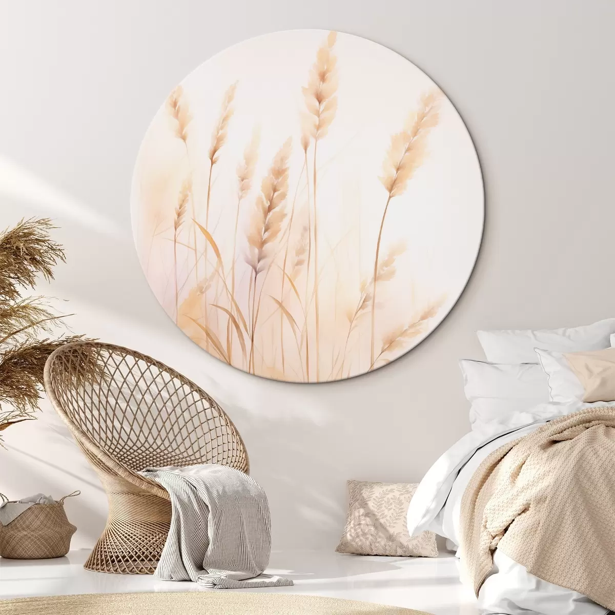 Quadri rotondi Spikelets imitazione acquerello r45761