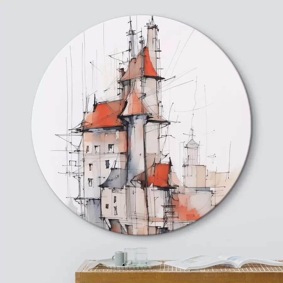 carta da parati Case schizzo imitazione e acquerello nr. r45764