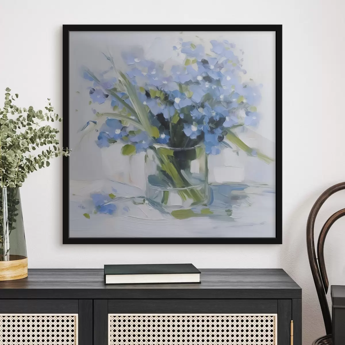 Poster Delicati fiori in un vaso di vetro f45773