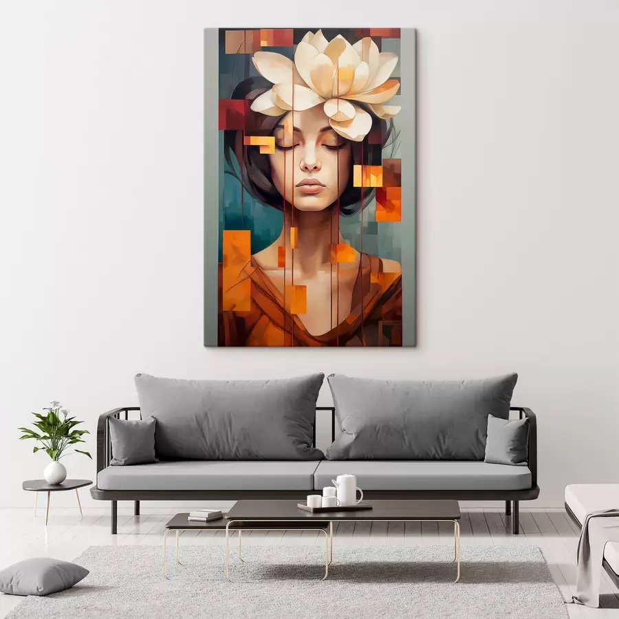 carta da parati Donna con un fiore nr. s45796