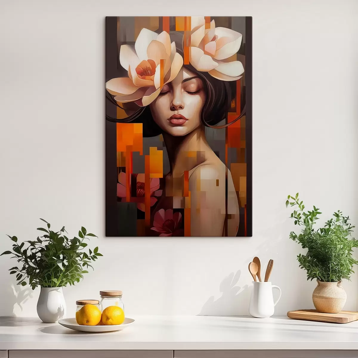 carta da parati Donna con un fiore nr. s45797