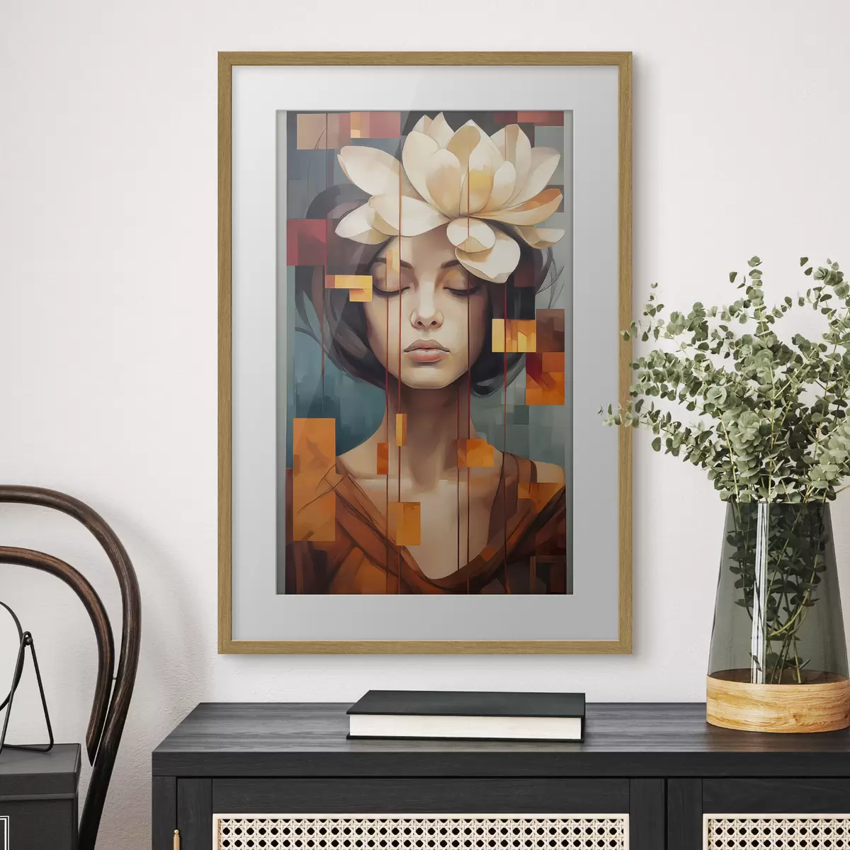 Poster Donna con un fiore f45796