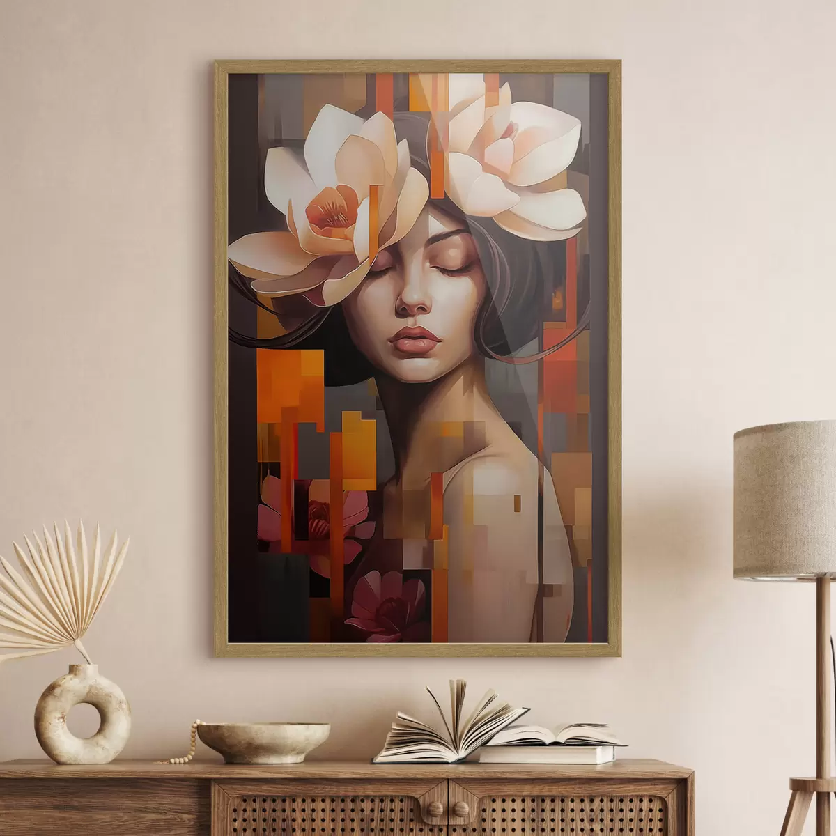 Poster Donna con un fiore f45797