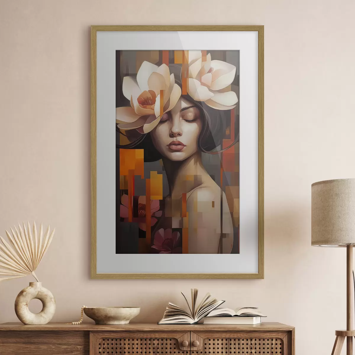 Poster Donna con un fiore f45797