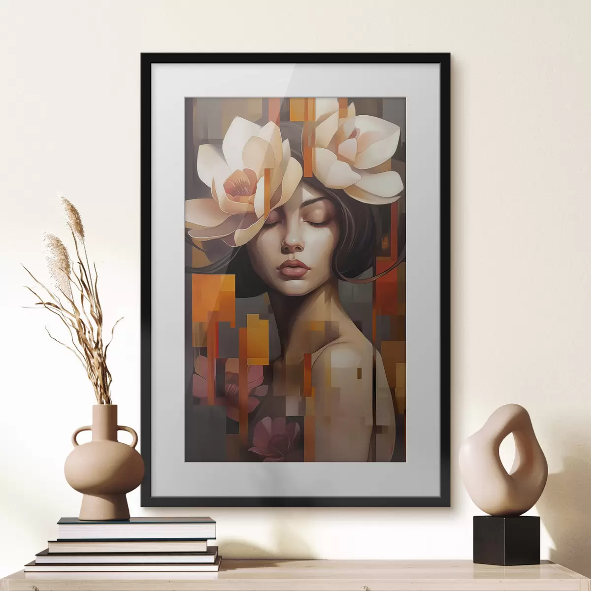 Poster Donna con un fiore f45797