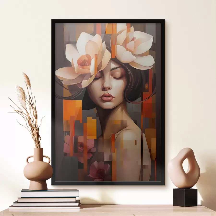 carta da parati Donna con un fiore nr. f45797