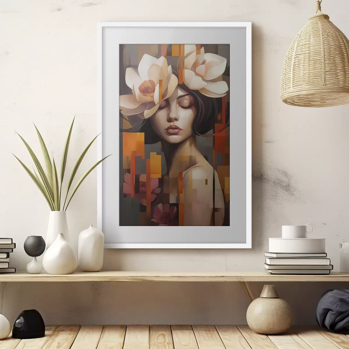 Poster Donna con un fiore f45797