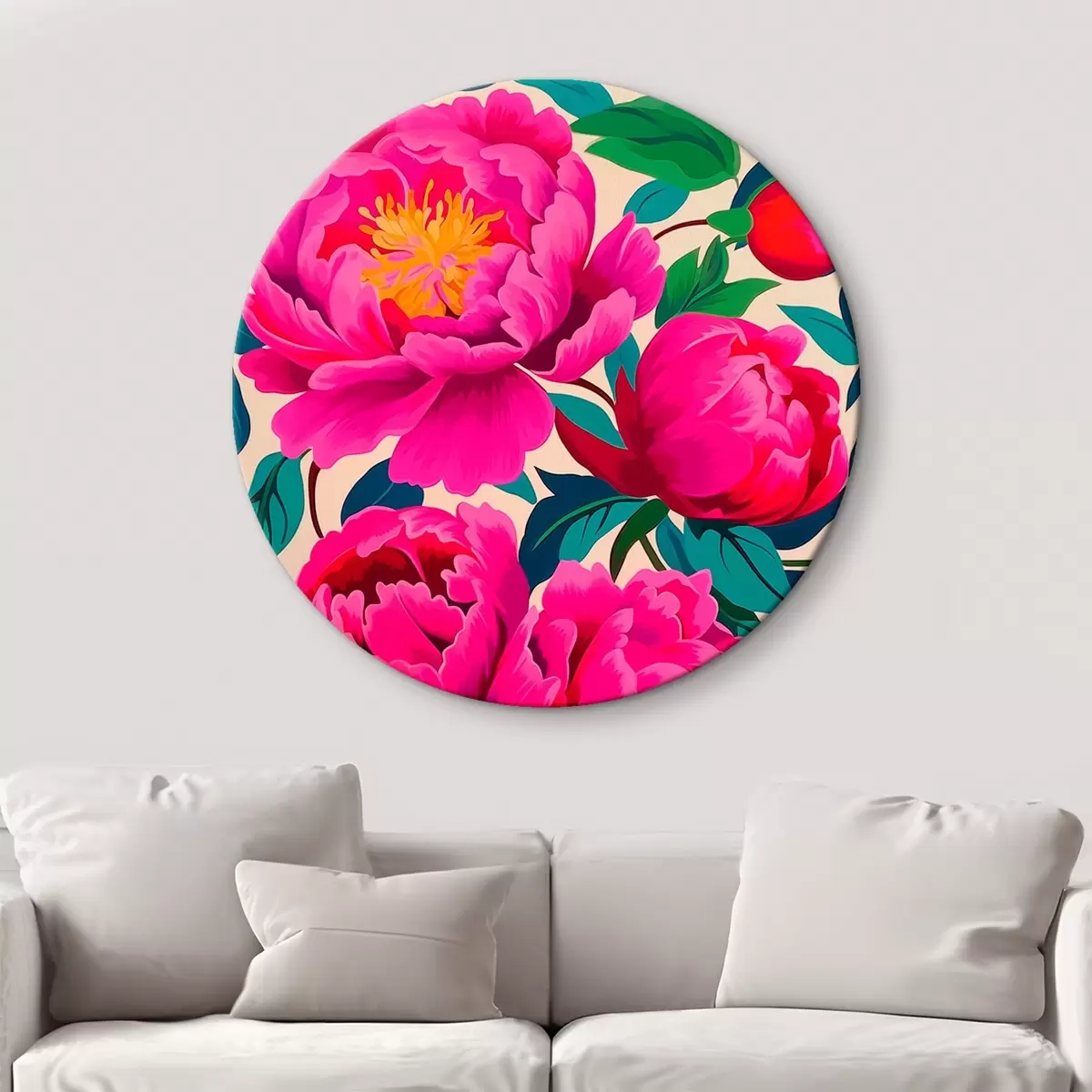 Quadri rotondi Peonie da vicino r45782