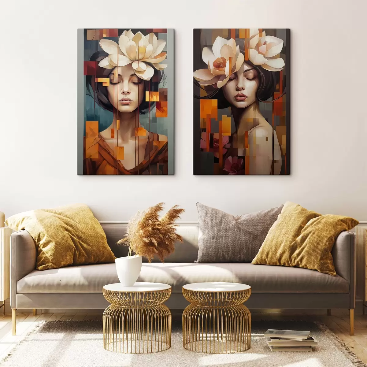 carta da parati Donna con fiori nr. m00734