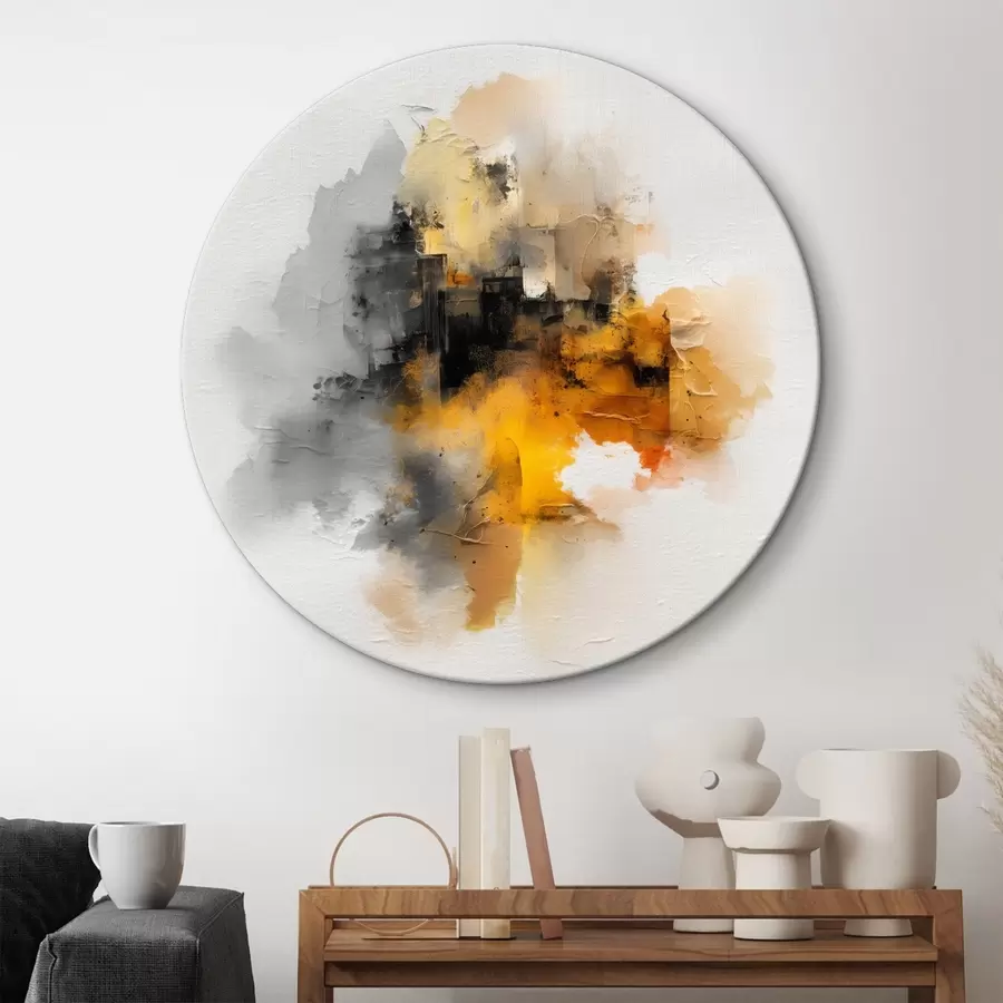 carta da parati Composizione astratta nei toni dell'arancio e del grigio con texture nr. r45238