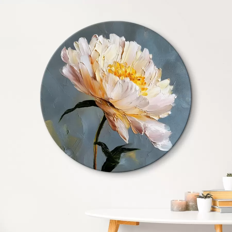 carta da parati Fiore astratto: composizione nei toni del blu e del grigio nr. r45542