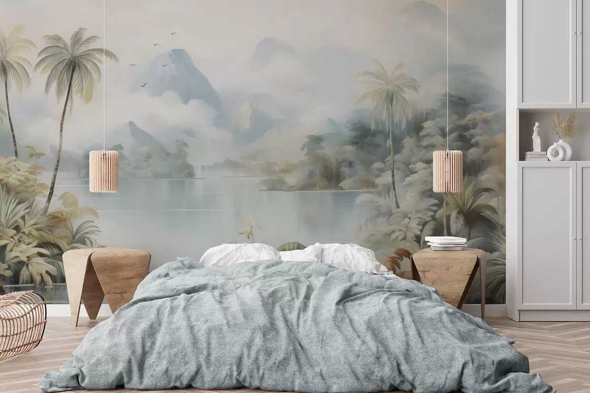 carta da parati Fiume nella giungla vicino alle montagne nr. w04536