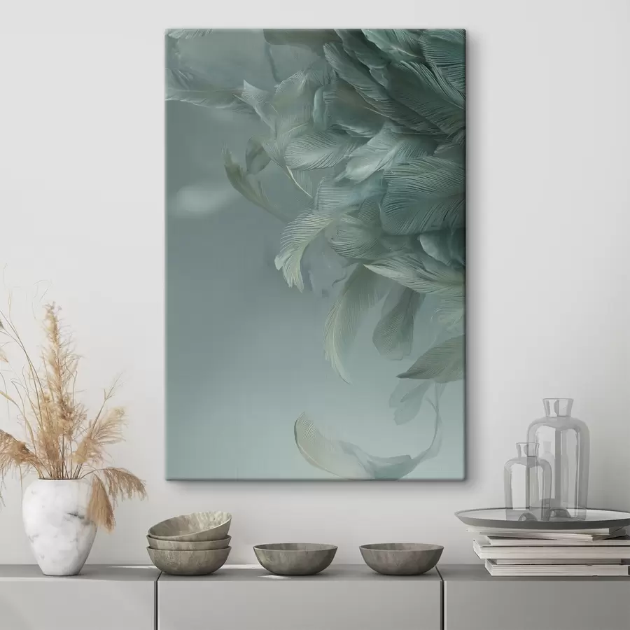 carta da parati piume nei colori del mare nr. s45708