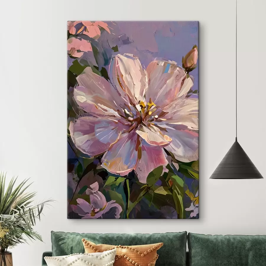 carta da parati fiori rosa in stile pittura a olio nr. s45723