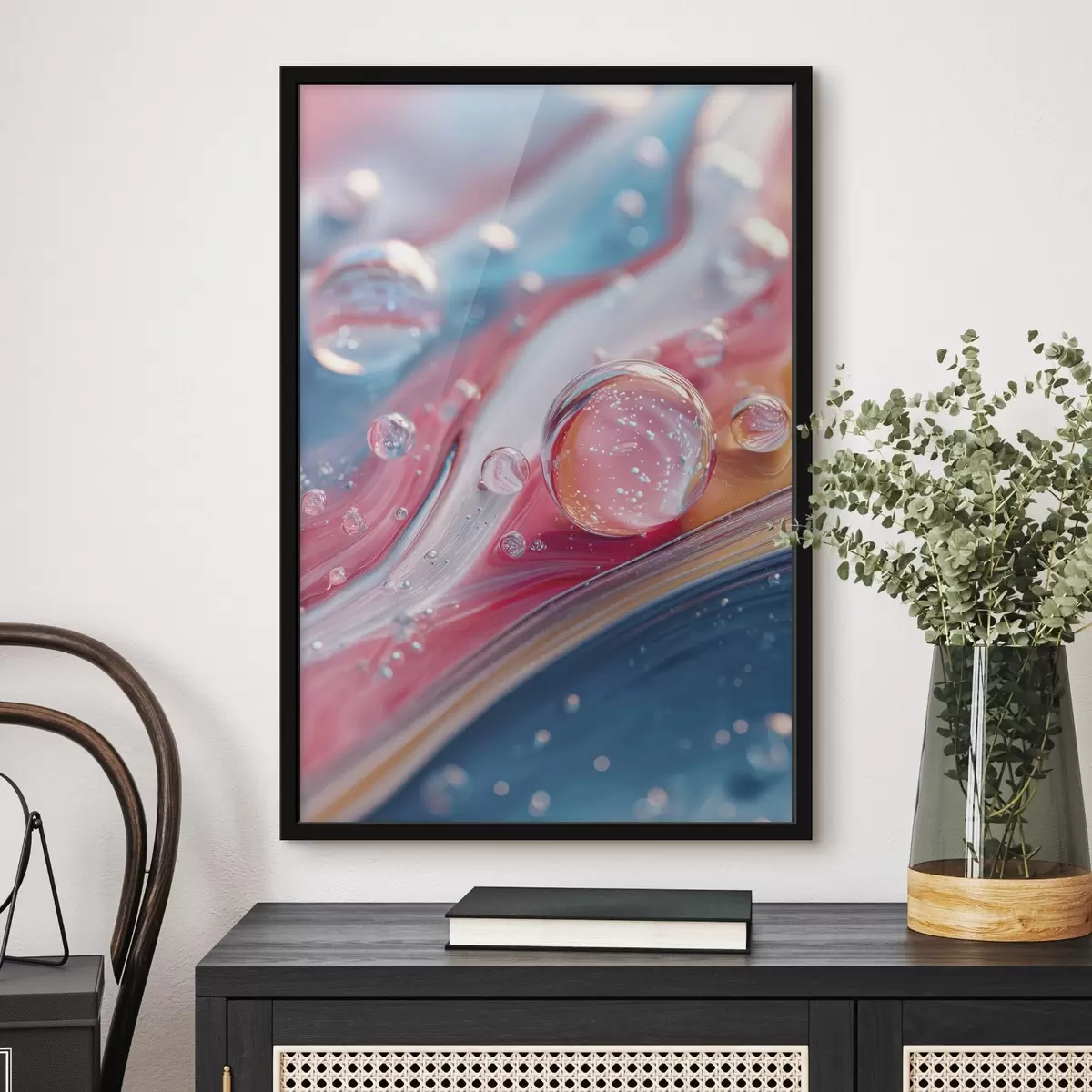 Poster onde multicolori con bolle f45706