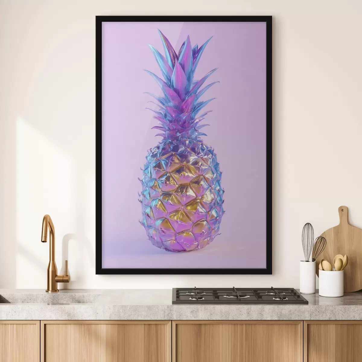 Poster ananas brillante e lucido in stile pop art f45727