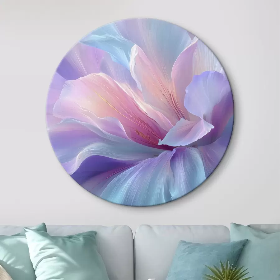 carta da parati un delicato fiore fantastico con petali nei toni del viola, blu e rosa. nr. r45710