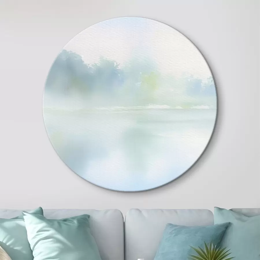 carta da parati lago acquerellato nei toni del blu nr. r45714