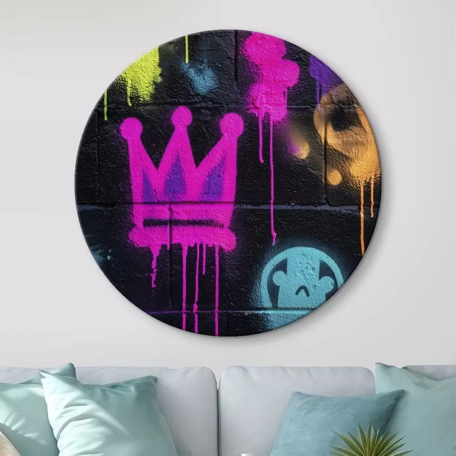 carta da parati graffiti luminosi su sfondo scuro nr. r45717