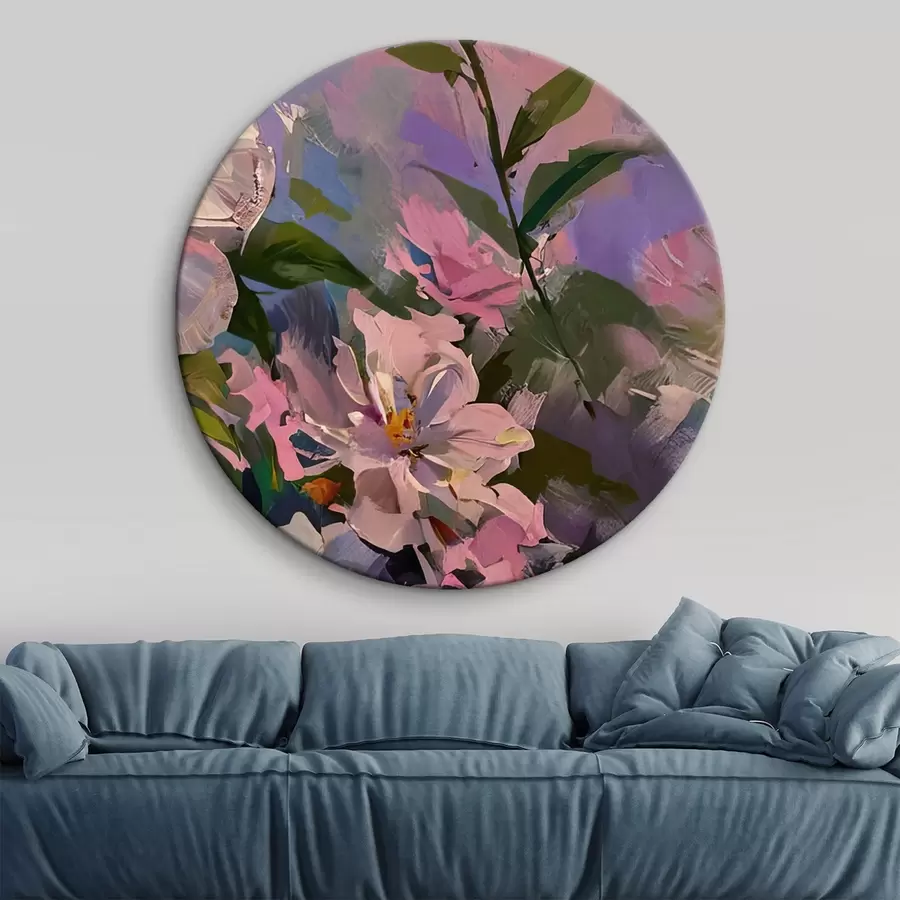 carta da parati fiori rosa in stile pittura a olio nr. r45724