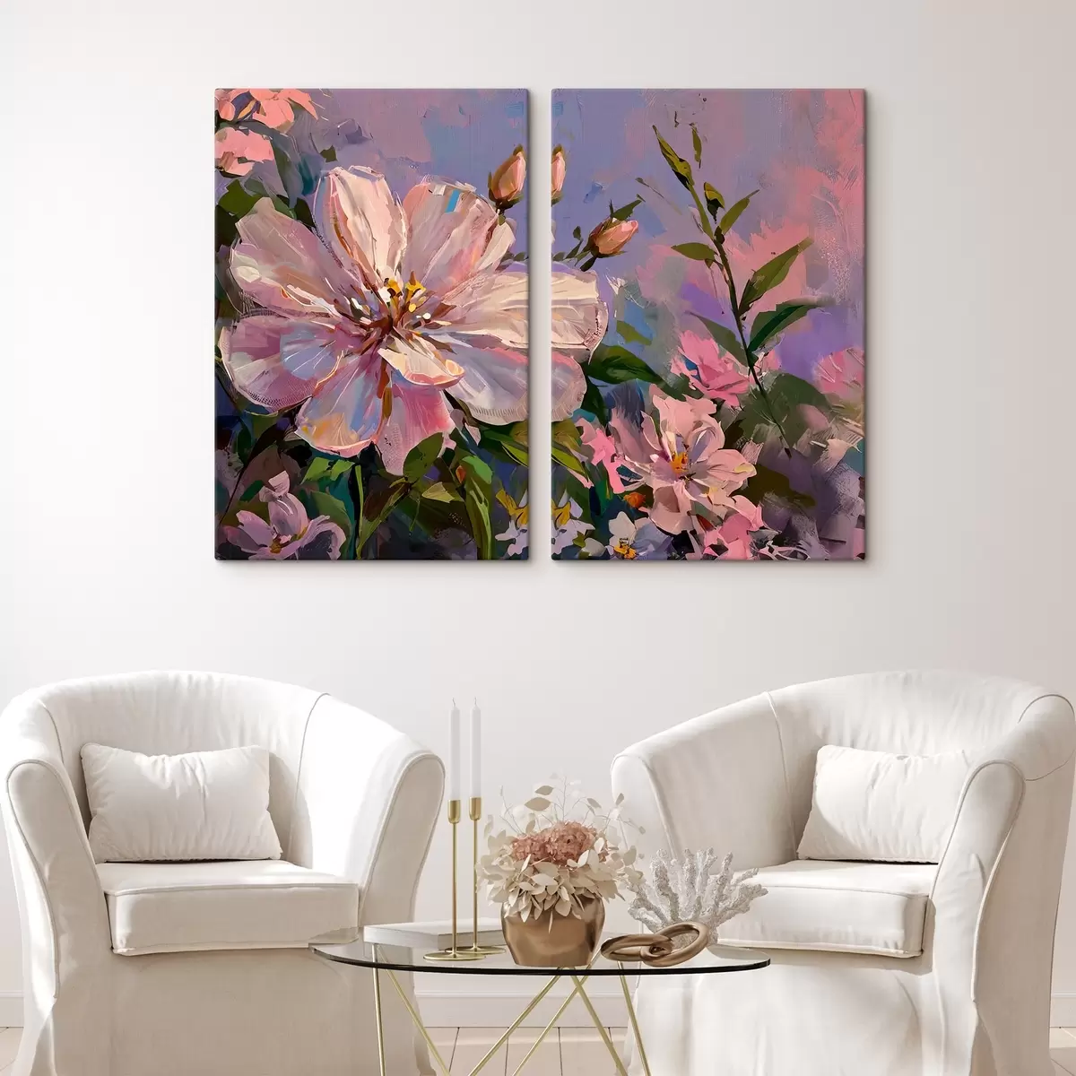 carta da parati fiori rosa in stile pittura a olio nr. m00706