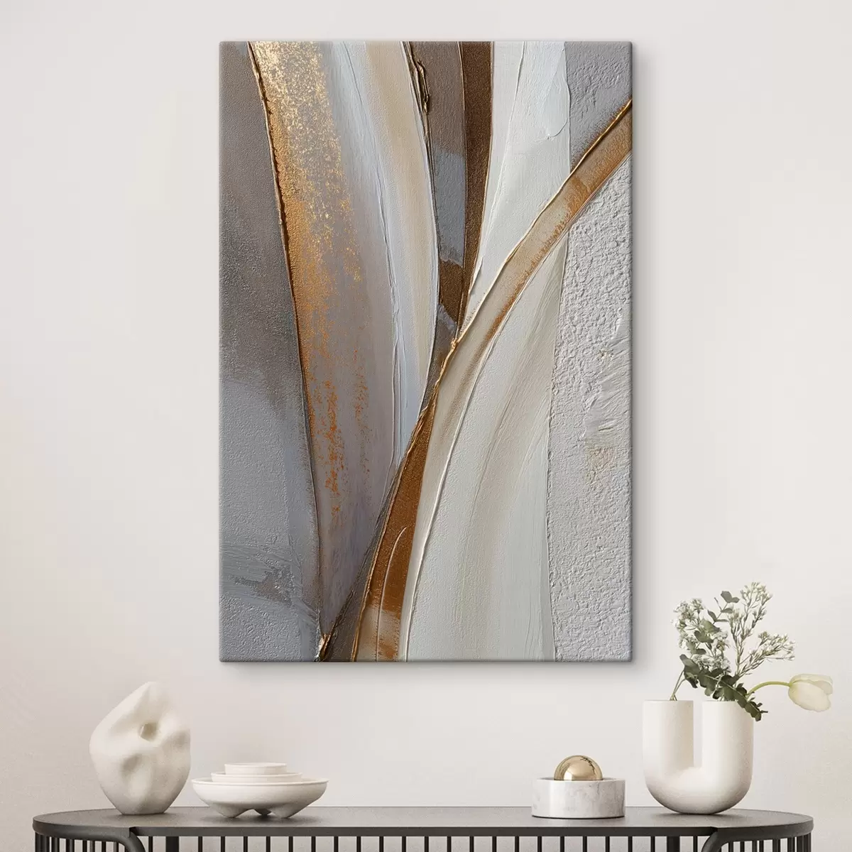 carta da parati Linee astratte strutturate con riflessi gialli e arancioni nr. s45810