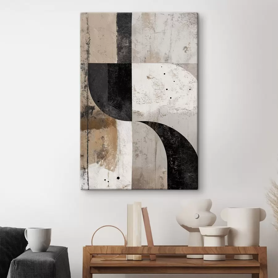 carta da parati Forme geometriche nei toni del beige e del nero nr. s45811