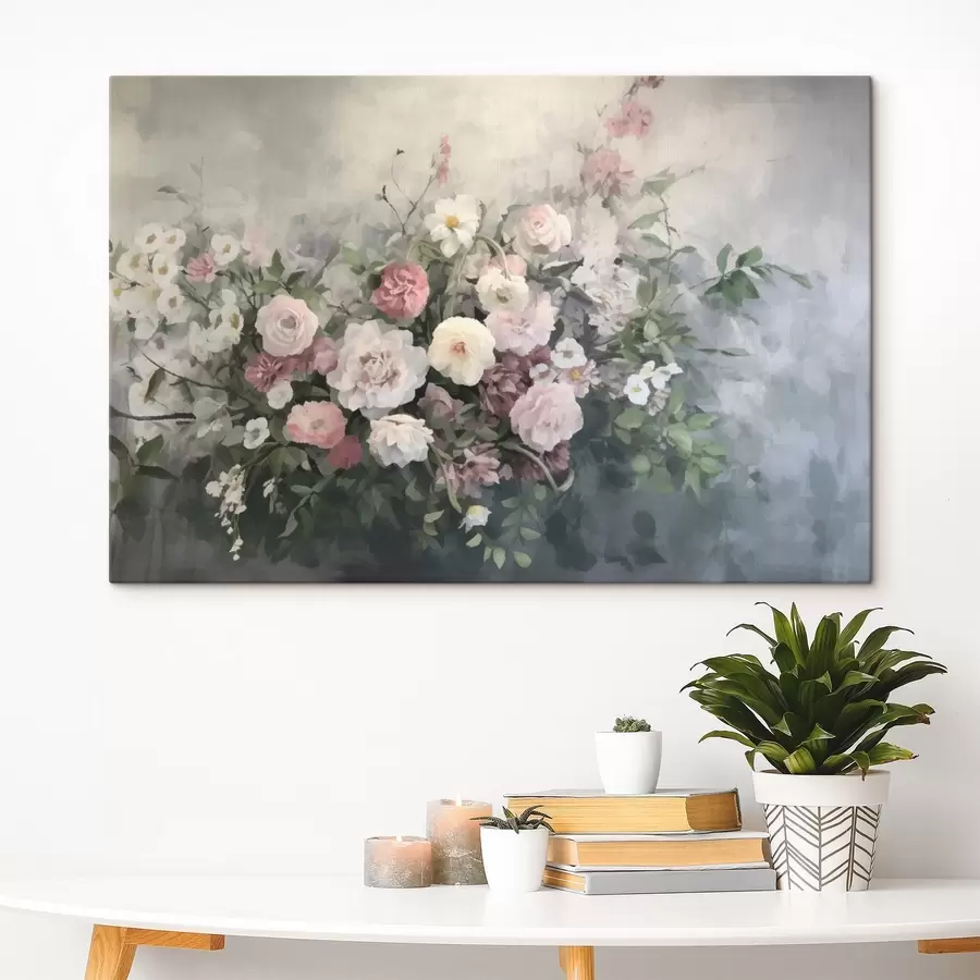 carta da parati Un romantico bouquet di fiori rosa e bianchi nr. s45817