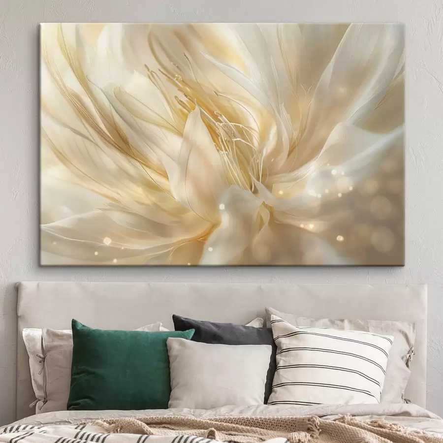 carta da parati Fiore astratto leggero in un bagliore giallo-arancio nr. s45819