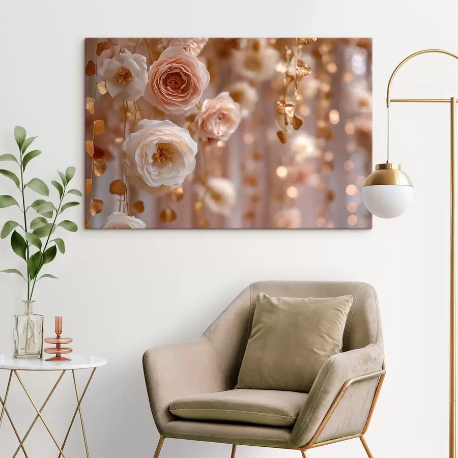 carta da parati Rose color crema con accenti nr. s45824