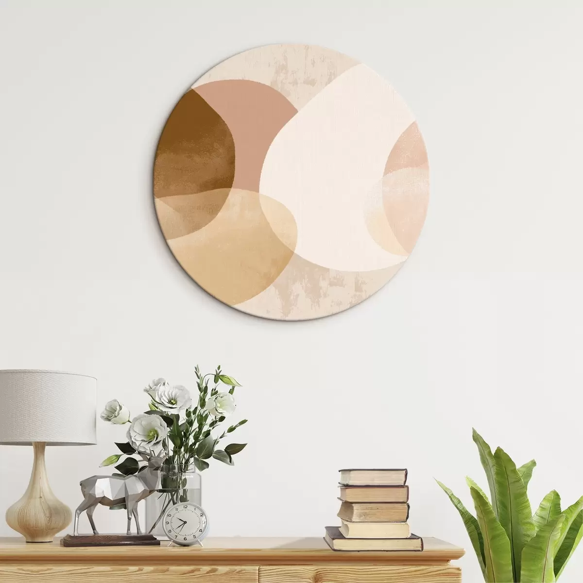 Quadri rotondi Cerchi astratti traslucidi in una tavolozza dai colori caldi r45803