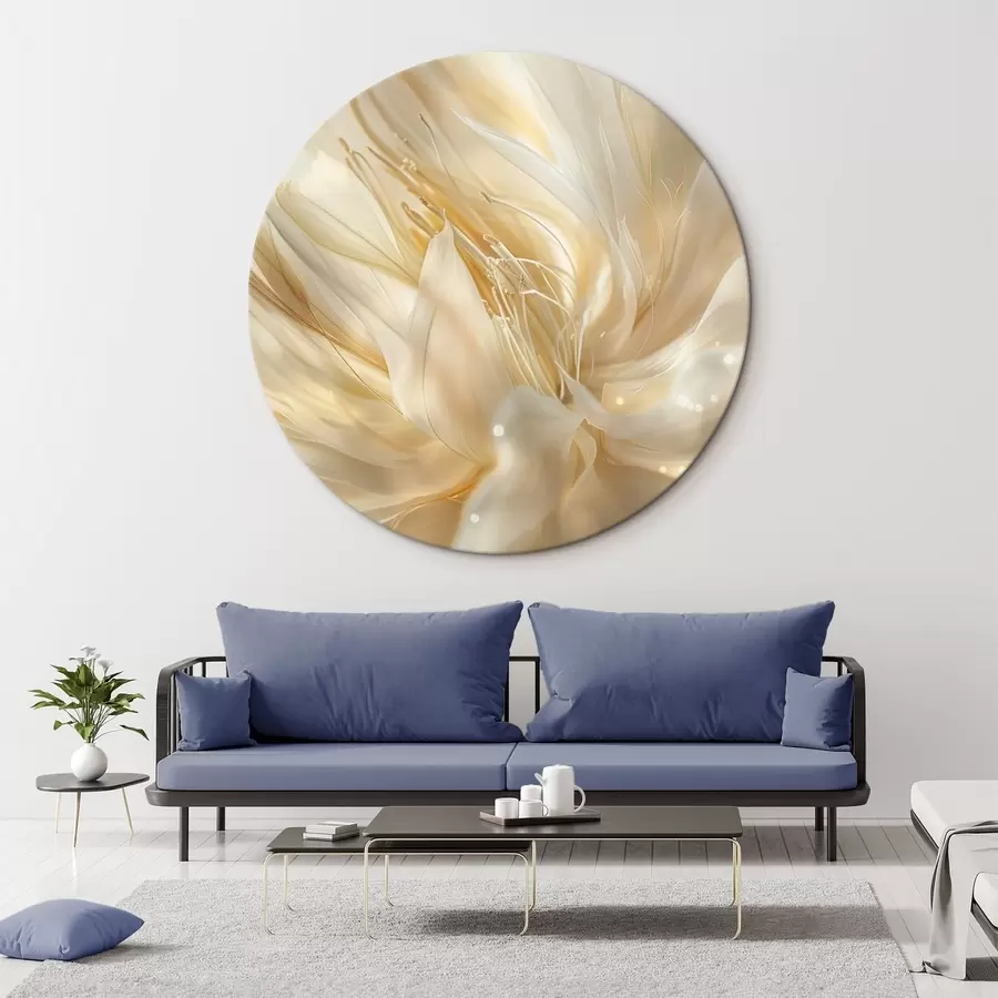 carta da parati Fiore astratto leggero in un bagliore giallo-arancio nr. r45819