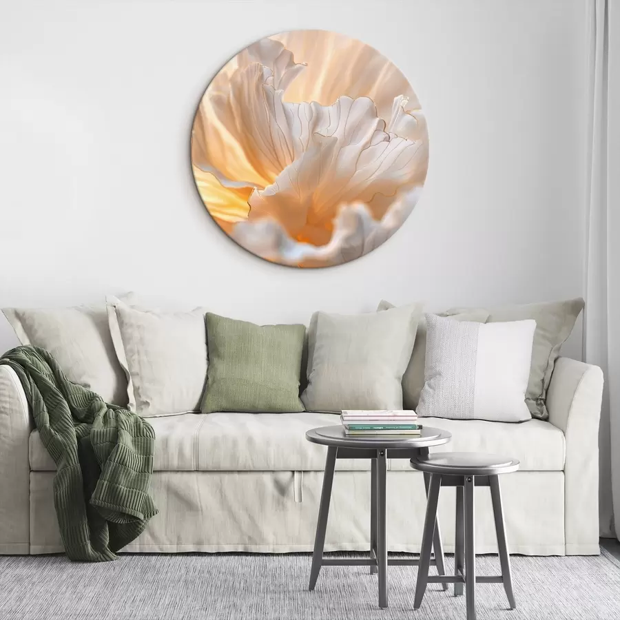 carta da parati Petali delicati dai toni caldi con bordi giallo-arancio nr. r45820