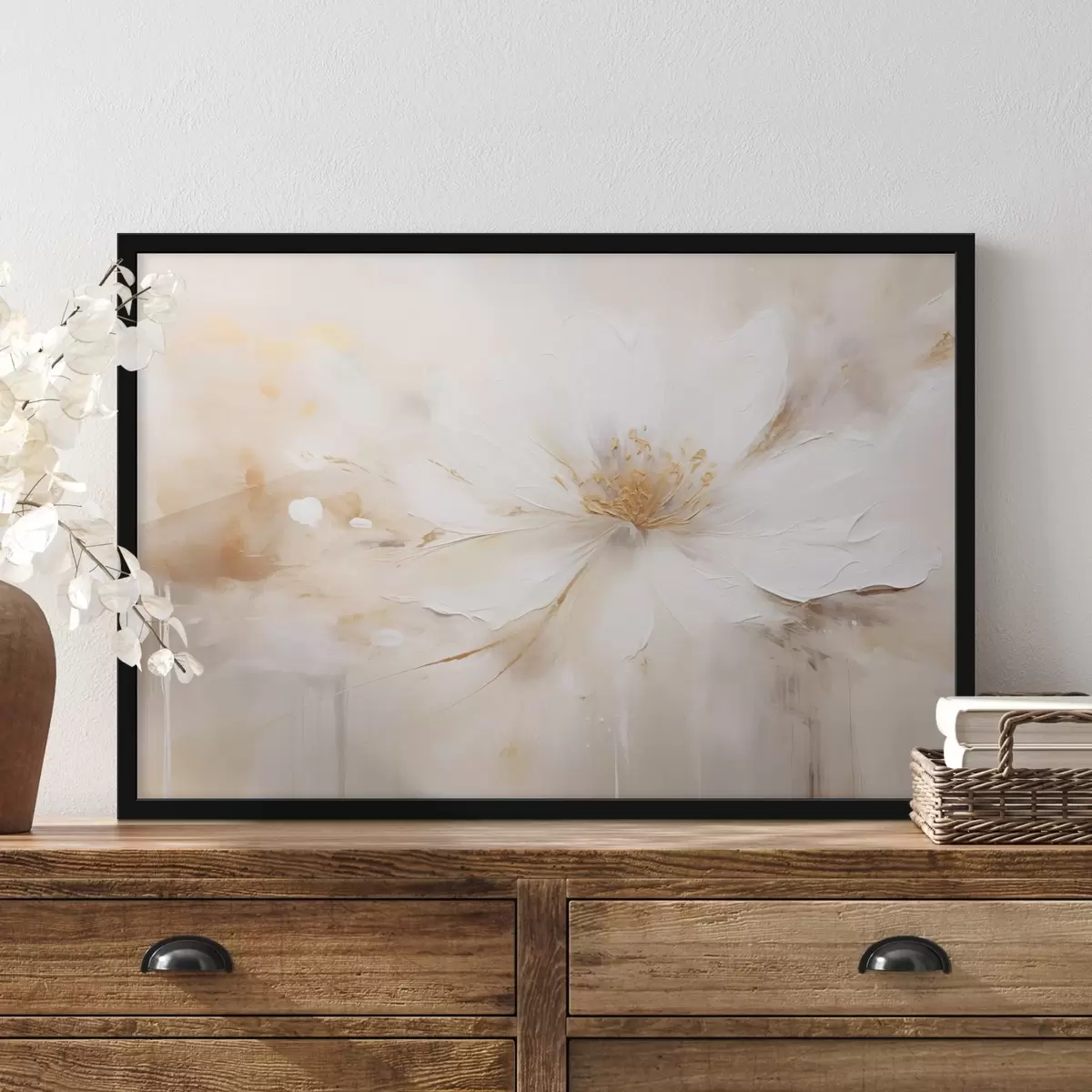 Poster Un fiore leggero con un centro giallo-arancio f45802