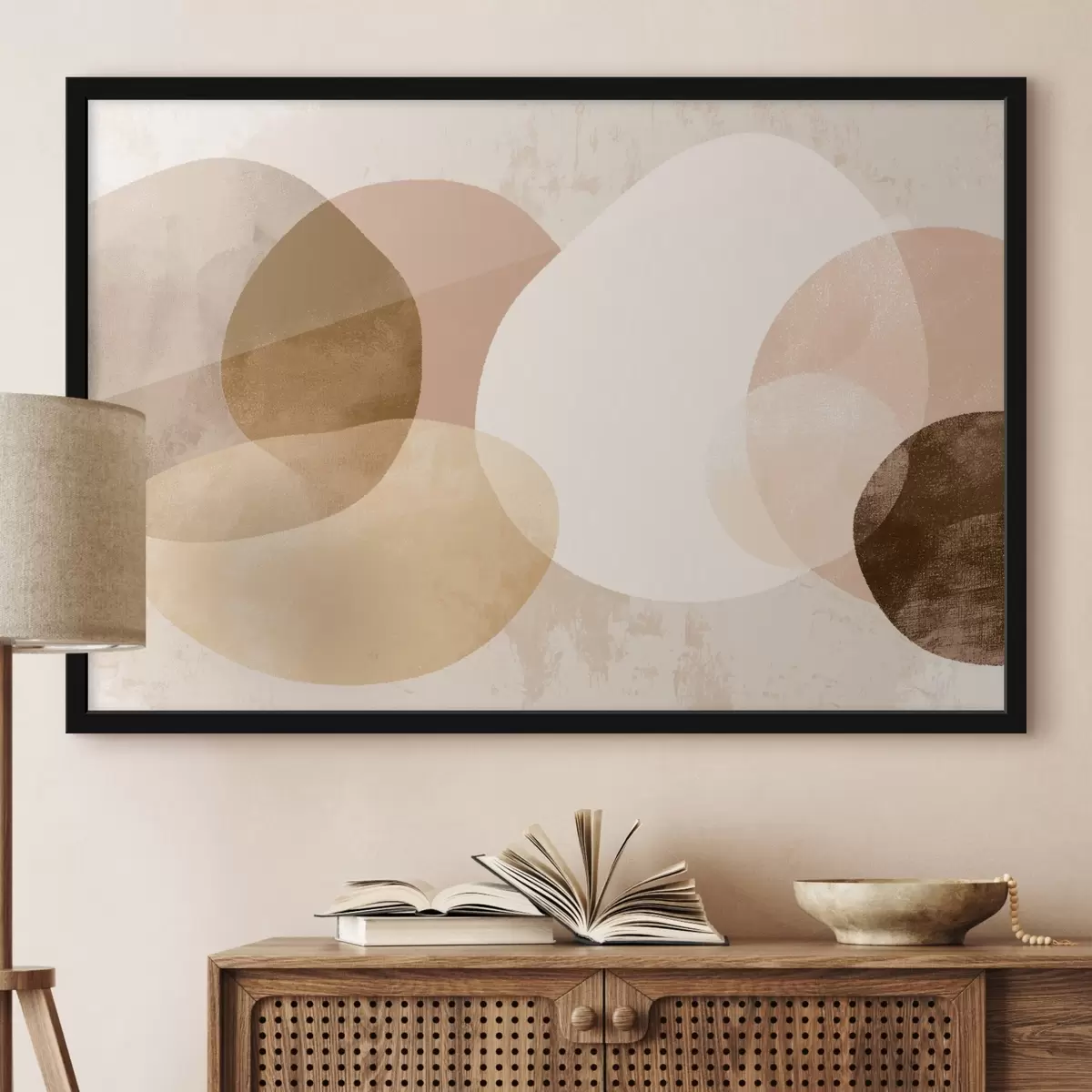 Poster Cerchi astratti traslucidi in una tavolozza dai colori caldi f45803