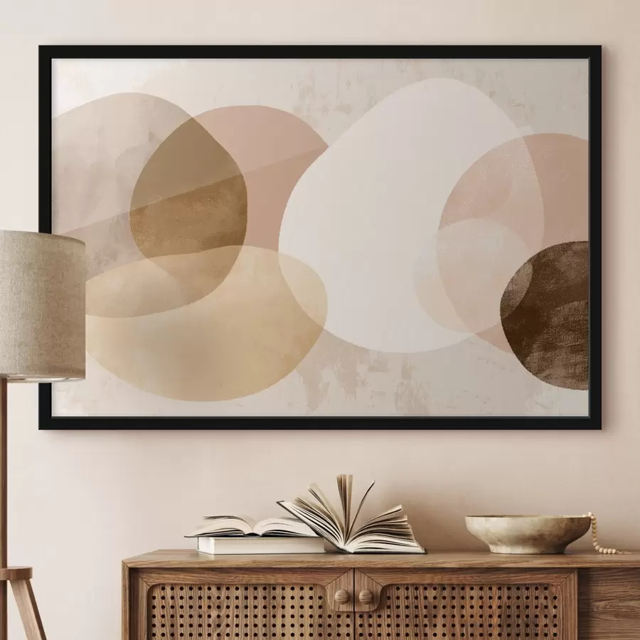 carta da parati Cerchi astratti traslucidi in una tavolozza dai colori caldi nr. f45803