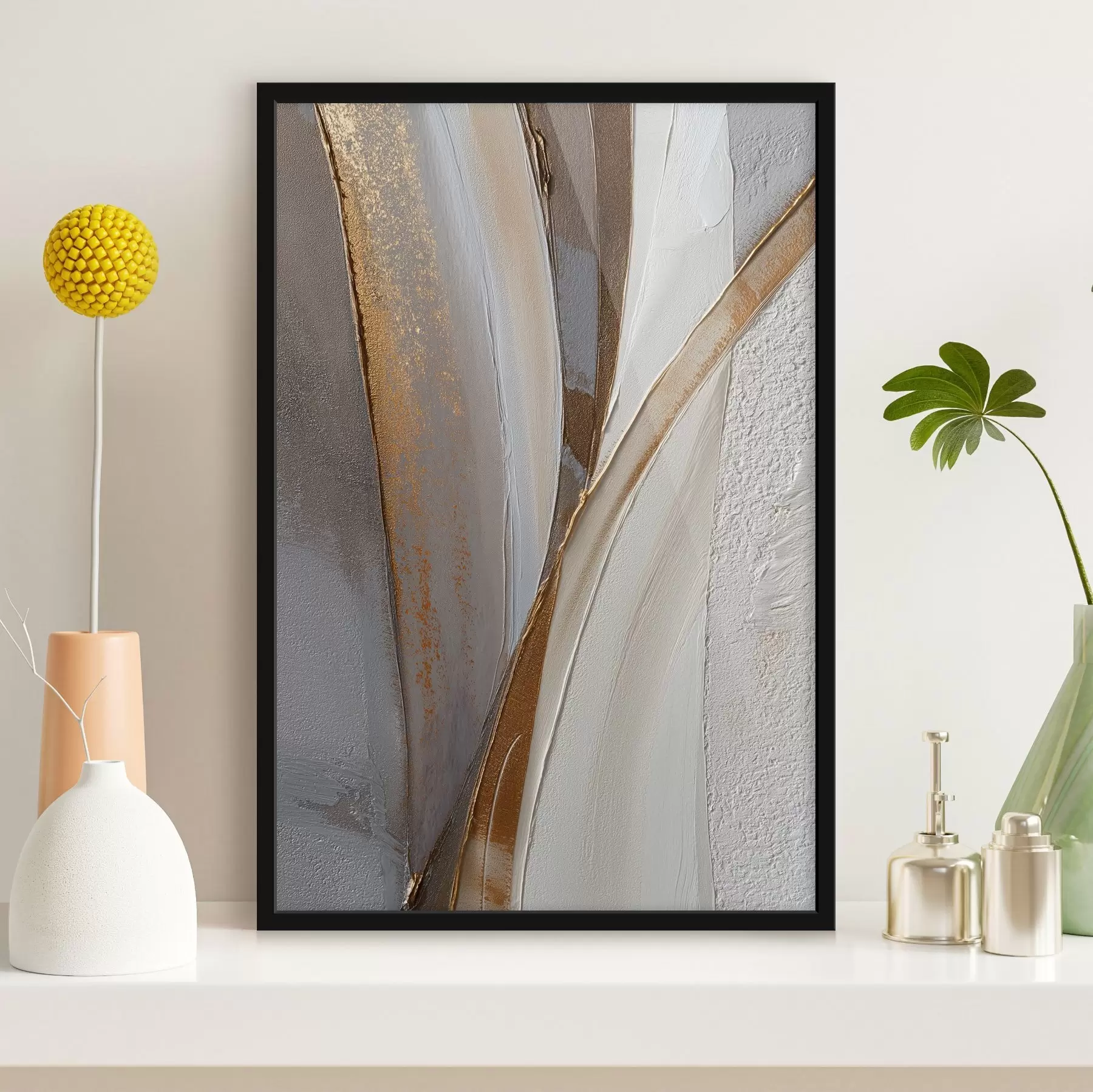 carta da parati Linee astratte strutturate con riflessi gialli e arancioni nr. f45810