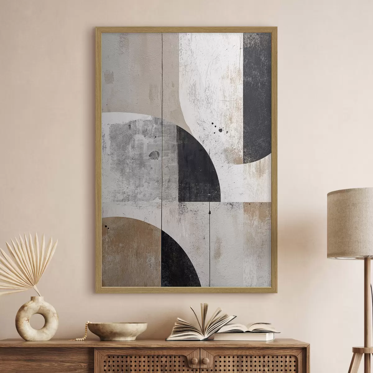 Poster Forme geometriche nei toni del grigio e del beige f45812