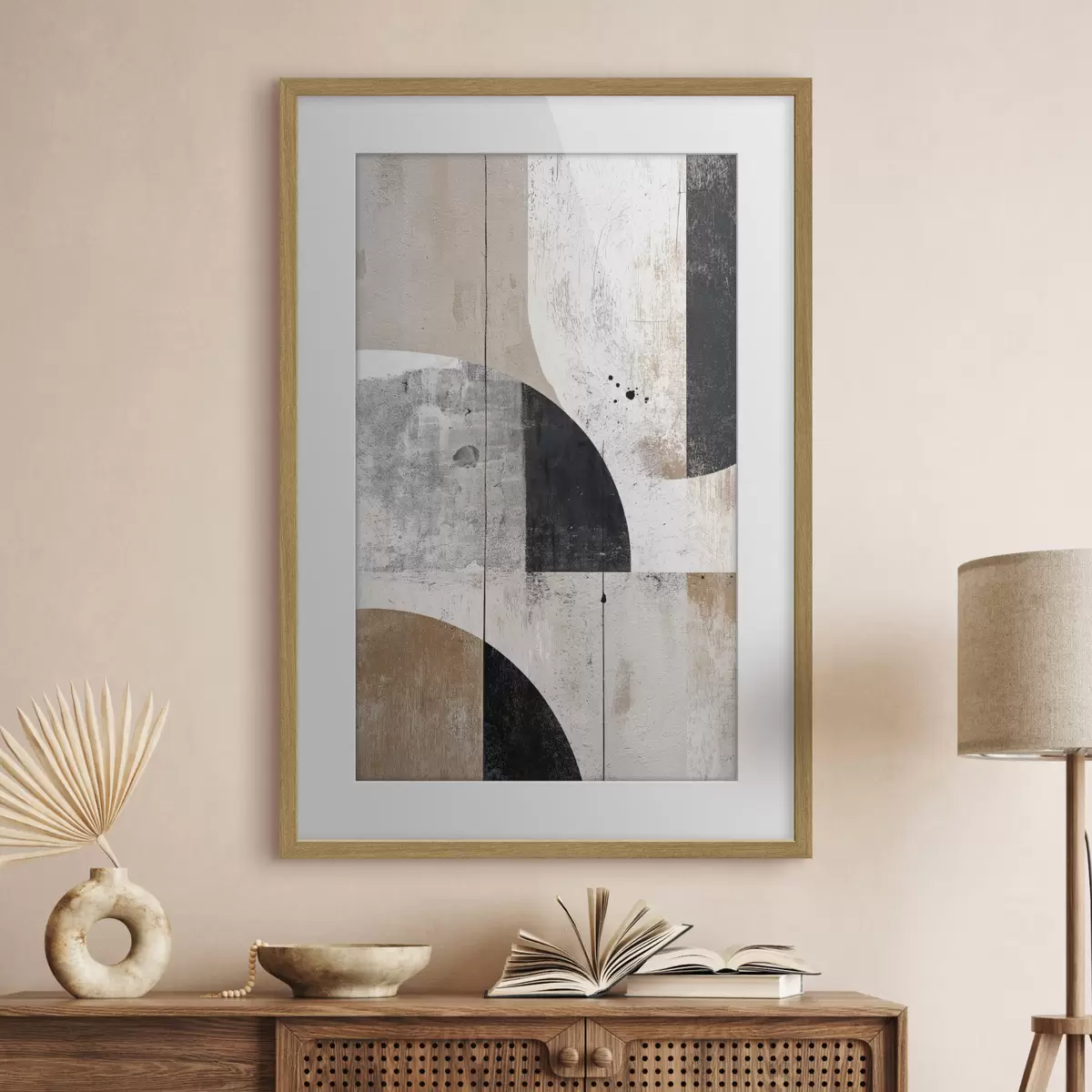 Poster Forme geometriche nei toni del grigio e del beige f45812