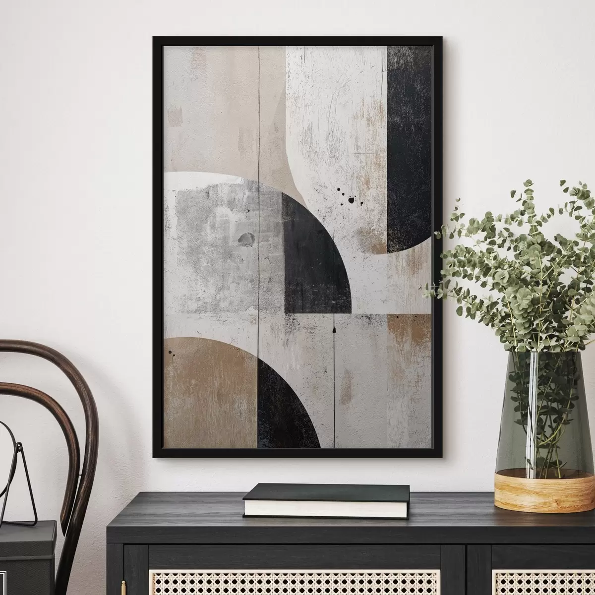 Poster Forme geometriche nei toni del grigio e del beige f45812